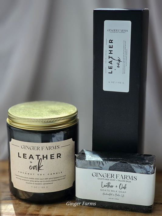 Leather + Oak gift set